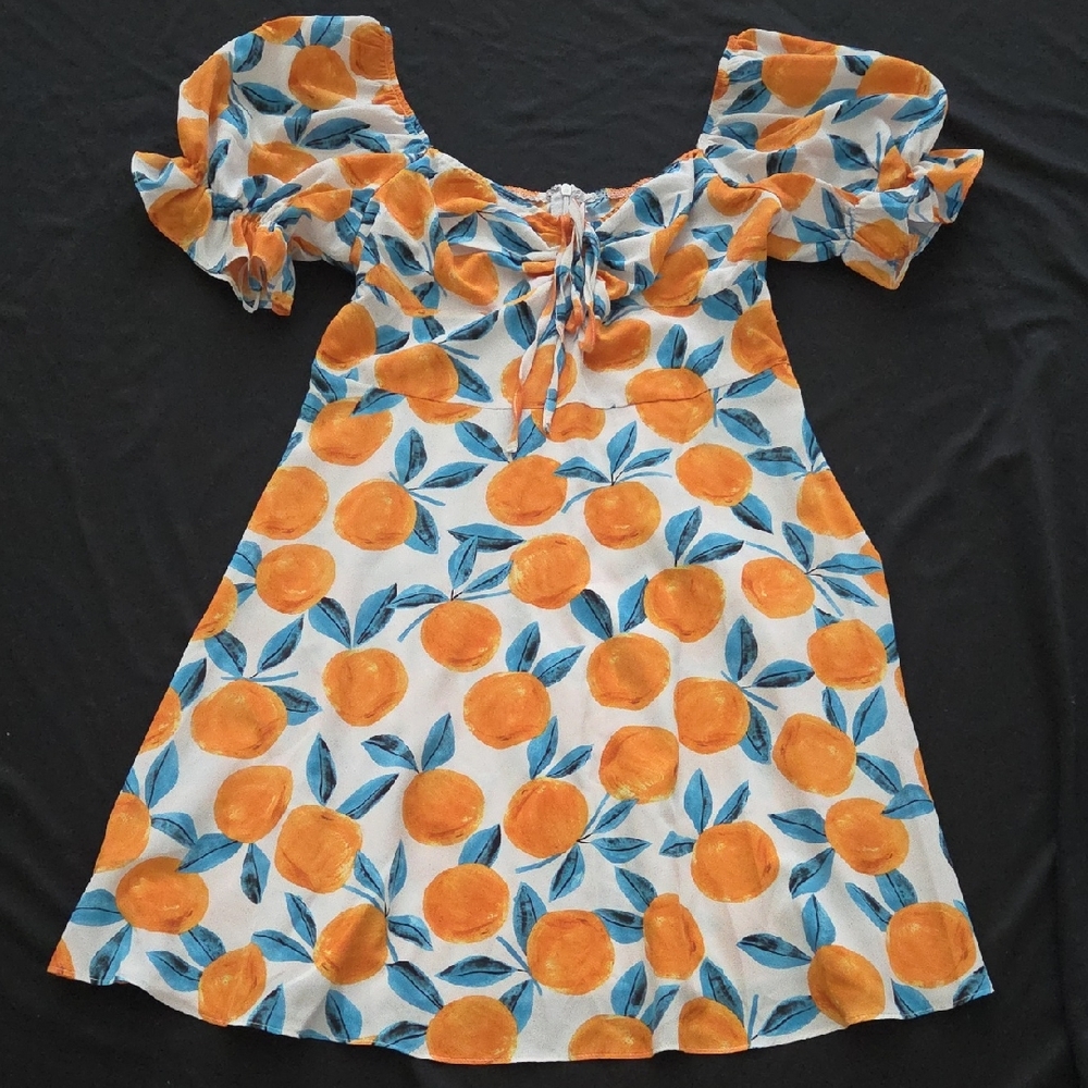 Vibrant Orange and Blue Tangerine Dress